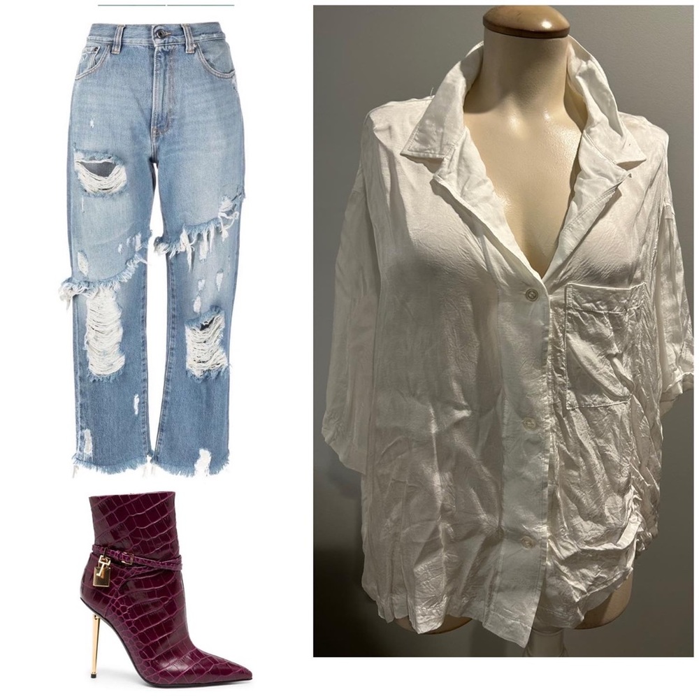 White Button Down Top - image 1